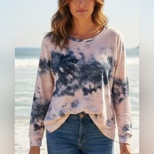 Philosophy - NWOT, Pink & Blue Tye-Dye, Long Sleeve Pullover Sweatshirt, Size S